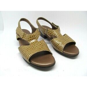 SAS Suntimer  Tri-Pad Comfort  T-Strap Brown Croc Print Sandals US 9